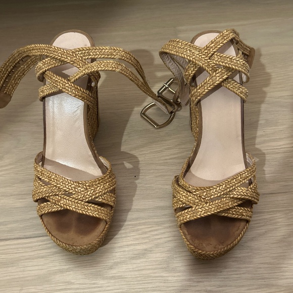 Stuart Weitzman Suede Wedge Espadrille Size6 - Picture 1 of 4